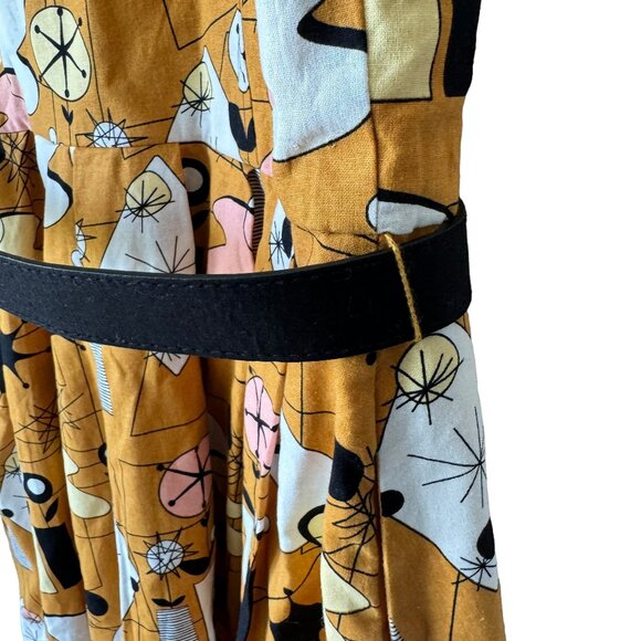 Modcloth x Dupenny Atomic Retro Brunch Dress Mid Mod Side Pockets Fit & Flare - Picture 3 of 16